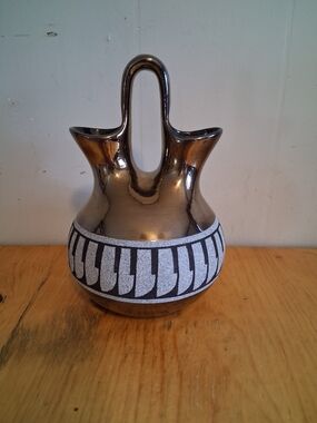 Craig White Eagle Authentic Navajo Potter Wedding Vase Signed